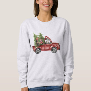 Pitbull On Car Christmas Ornament Funny Xmas Gifts Sweatshirt
