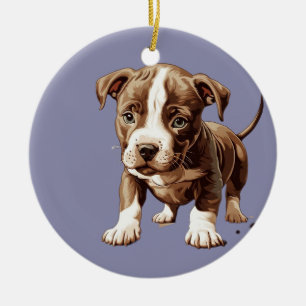 Pitbull Ornament Customizable Gift 