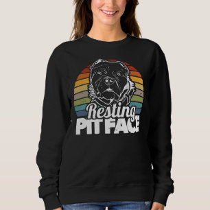 Pitbull Owner Dog Lover Trainer Breeder Resting Pi Sweatshirt