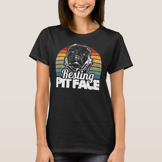 Pitbull Owner Dog Lover Trainer Breeder Resting Pi T-Shirt (Front)