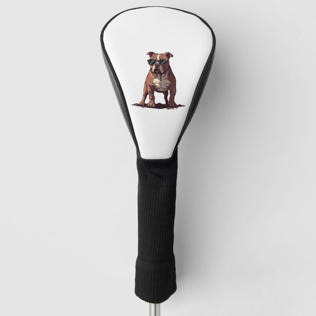 Pitbull Owner Gifts Golf Head Cover (Front)