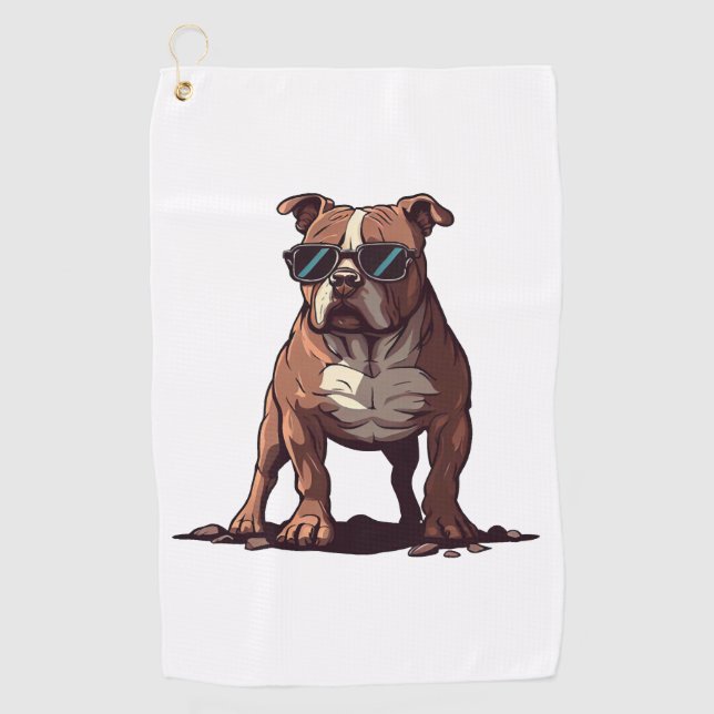 Pitbull Owner Gifts Golf Towel (Front)