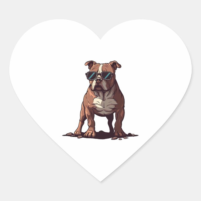 Pitbull Owner Gifts Heart Sticker (Front)