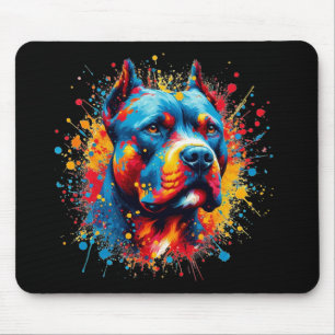 Pitbull Paint Splatter Mouse Pad