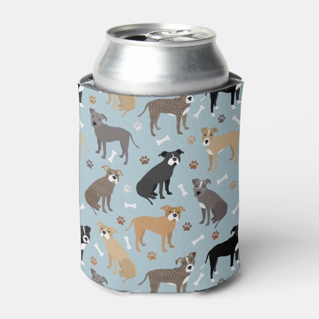 Pitbull Paws and Bones Can Cooler (Can Front)