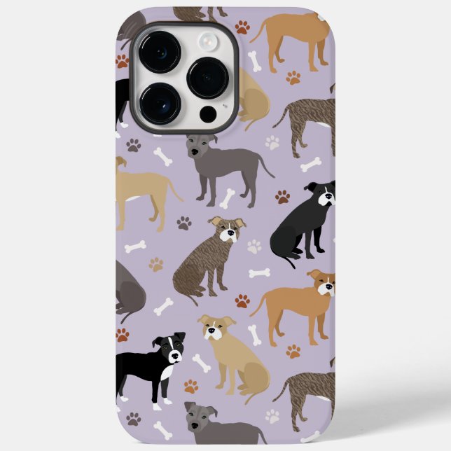 Pitbull Paws and Bones Case-Mate iPhone Case (Back)