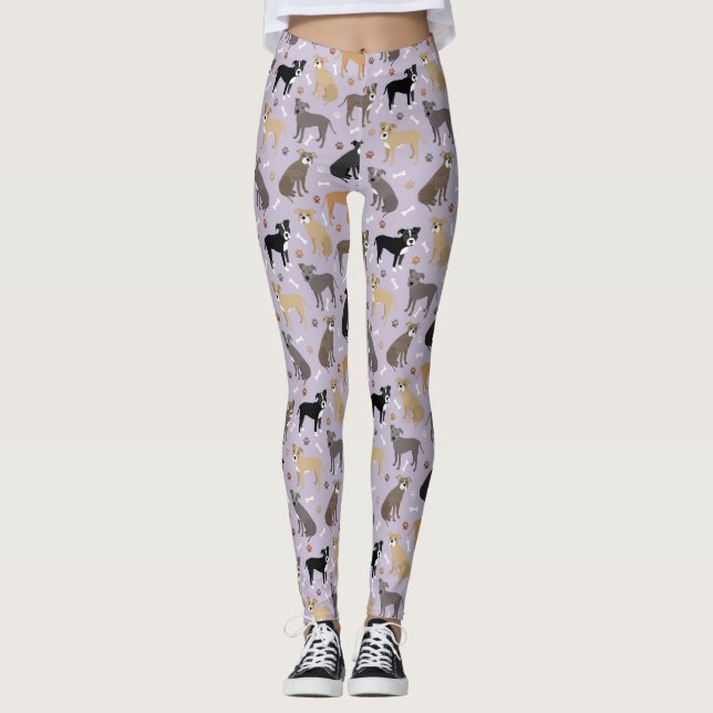 Pitbull Paws and Bones Leggings (Front)