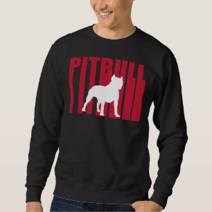 Pitbull Pit Bull Dog Red Stylised Transparent Grap Sweatshirt