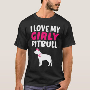 Pitbull Pit Girly Bull Pet  Girl Dog Gender Reveal T-Shirt
