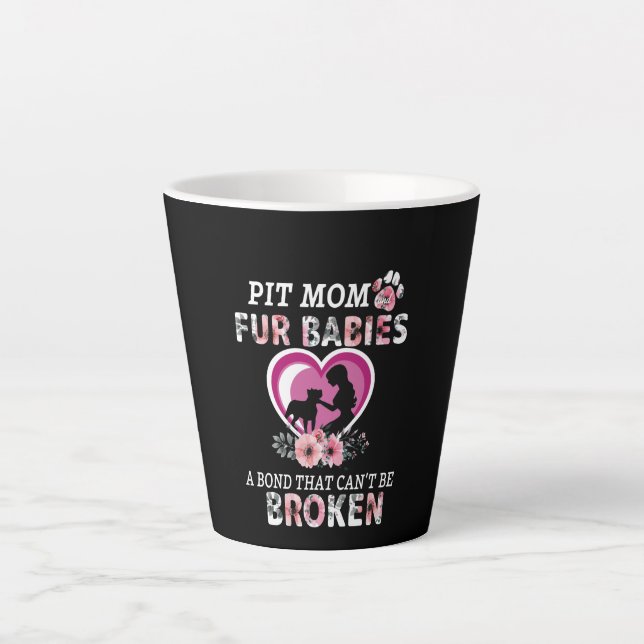 Pitbull Pit Mum And Fur Baby Classic Latte Mug (Front)