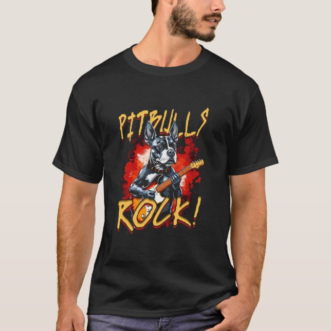Pitbull Pitbulls Rock T-Shirt (Front)
