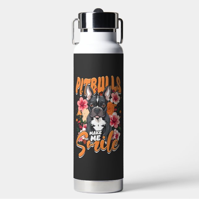 Pitbull Pitbulls Water Bottle (Front)