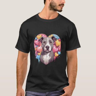 Pitbull Pittie - Ptbull With Hearts T-Shirt