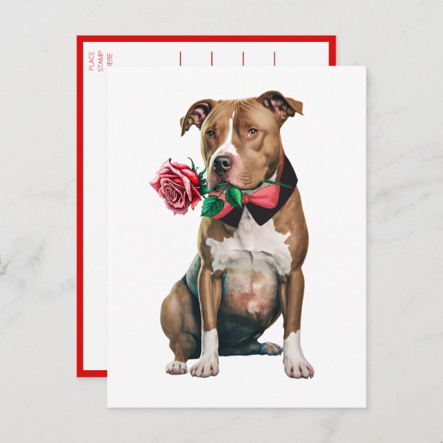 Pitbull Pittie Puppy Dog Miss You Love Pit Bull  Postcard (Front/Back)