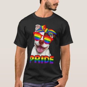 Pitbull Pride Dog Mum Rainbow Lgbt Gay Pride Month T-Shirt