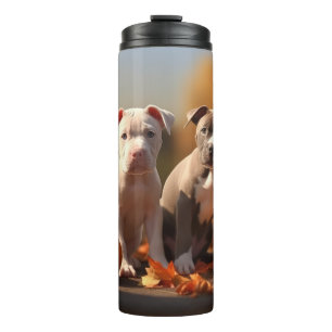 Pitbull Puppy Autumn Delight Pumpkin  Thermal Tumbler