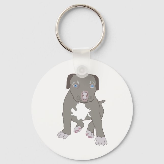 Pitbull Puppy Key Ring (Front)