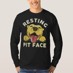 Pitbull Puppy Resting Pit Face Funny Distressed Do T-Shirt