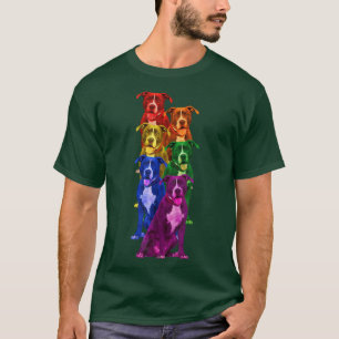 Pitbull Rainbow Flag Gay Pride LGBT Dog Lover T-Shirt