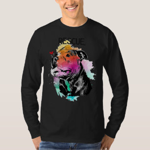 Pitbull Rescue Dog Adopt Dont Shop Watercolor Mum T-Shirt