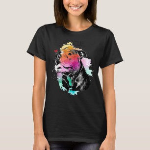Pitbull Rescue Dog Adopt Dont Shop Watercolor Mum T-Shirt