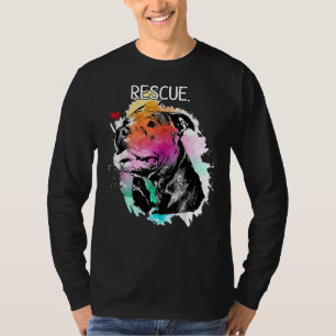 Pitbull Rescue Dog Adopt Dont Shop Watercolor Pitt T-Shirt