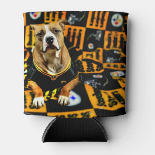 Pitbull Rescue Dog Football Fanatic Can Cooler