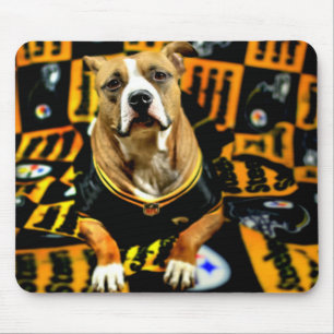Pitbull Rescue Dog Football Fanatic Mouse Pad