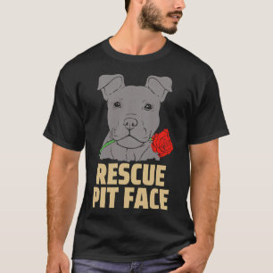 Pitbull Rescue Pit Face Funny Cute T-Shirt