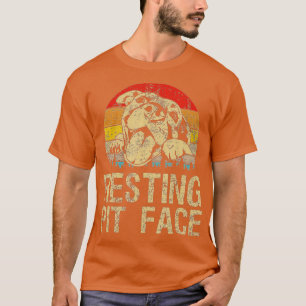Pitbull Resting Pit Face  Vintage Funny Pitbull Lo T-Shirt
