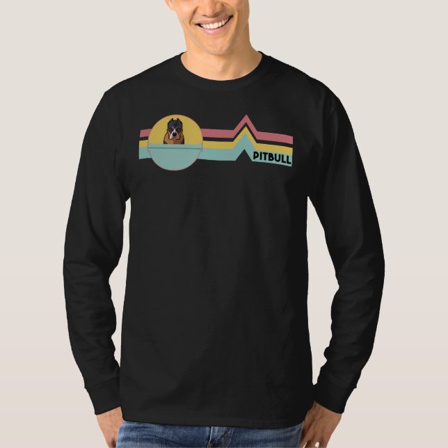 Pitbull Retro War Dog Mum T-Shirt (Front)