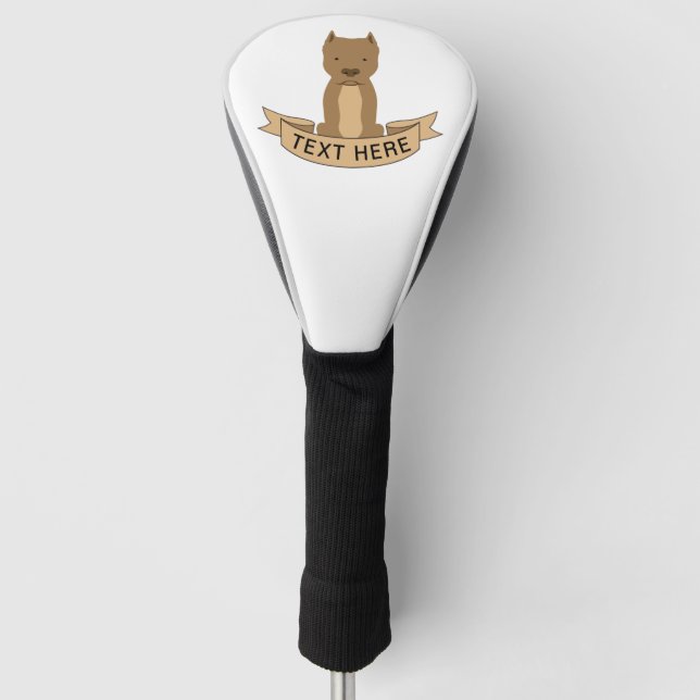 Pitbull Ribbon Tag Golf Head Cover (Front)