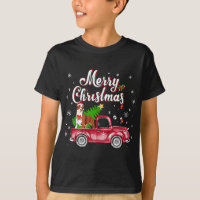 Pitbull Rides Red Truck Christmas Pajama