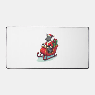Pitbull Santa Ride Desk Mat