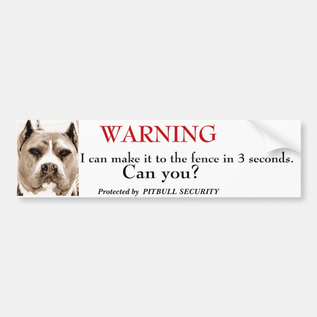 Pitbull Security Bumper Sticker (Front)