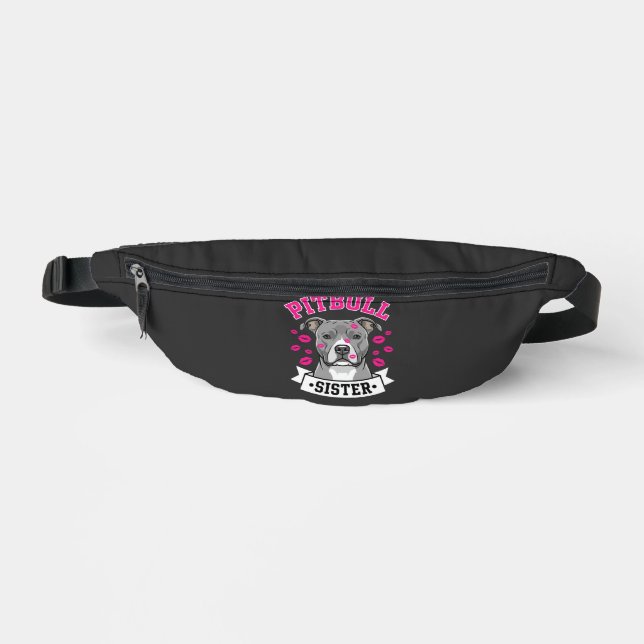 Pitbull Sister Dog Lover Vector Design Bum Bags (Front)