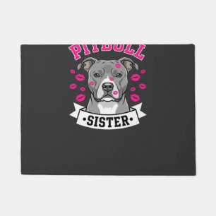 Pitbull Sister Dog Lover Vector Design Doormat