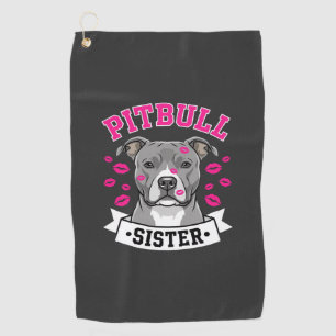 Pitbull Sister Dog Lover Vector Design Golf Towel