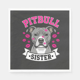 Pitbull Sister Dog Lover Vector Design Napkin
