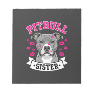 Pitbull Sister Dog Lover Vector Design Notepad