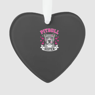 Pitbull Sister Dog Lover Vector Design Ornament