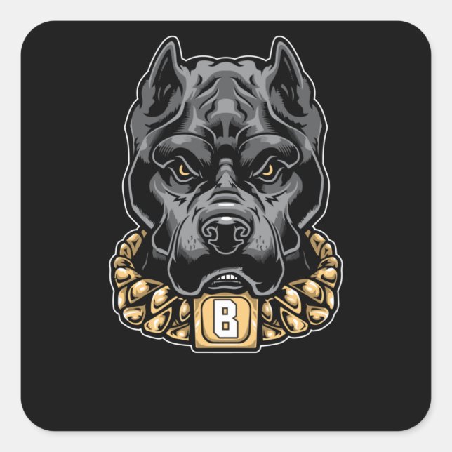 Pitbull Square Sticker (Front)