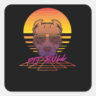 Pitbull Square Sticker