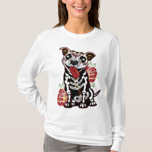 Pitbull Sugar Skull for Women, Men Pitbull Mum, Da T-Shirt