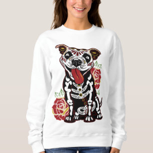 Pitbull Sugar Skull for Women Men Pitbull Mum Dad Sweatshirt