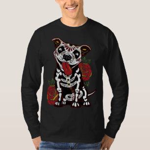 Pitbull Sugar Skull for Women Men Pitbull Mum Dad T-Shirt