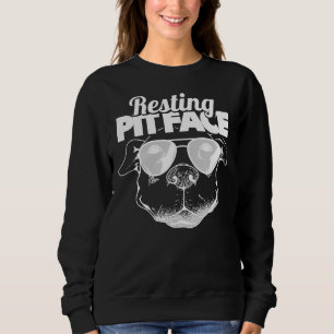 Pitbull Sunglasses Owner Funny Resting Sweatshirt