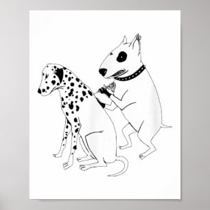 Pitbull Terrier Dog Animal Dalmatian Tattoo Puppy  Poster