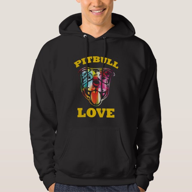 Pitbull Terrier Love - Cute Dog colorful Animal Hoodie (Front)