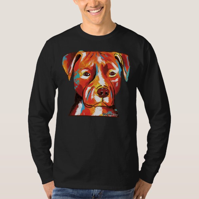 Pitbull Terrier Painting T-Shirt (Front)